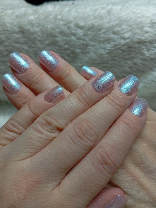 Press-on nails faites main Reims - Aurore Rosée - Glowx Nails