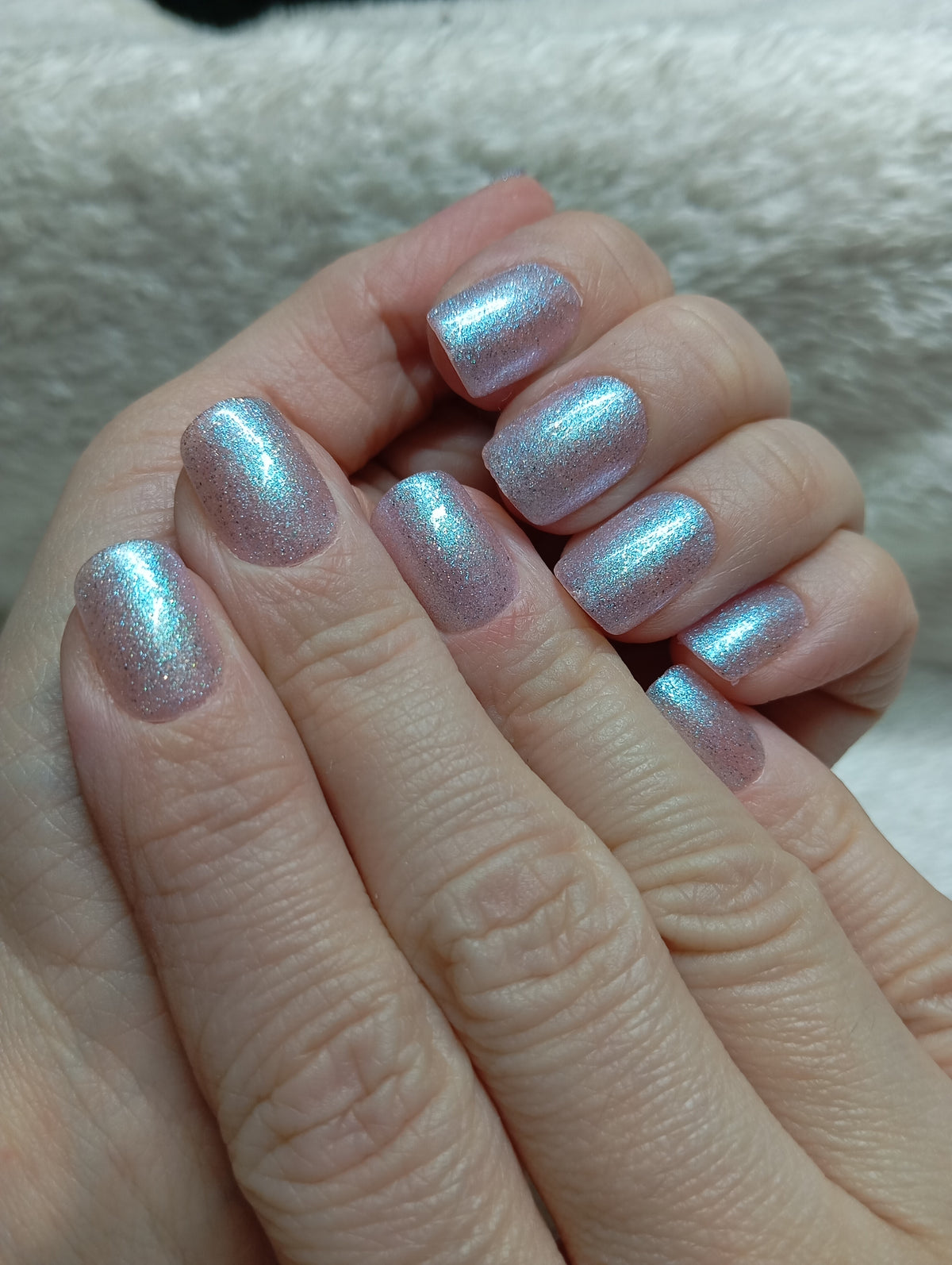 Press-on nails faites main Reims - Aurore Rosée - Glowx Nails