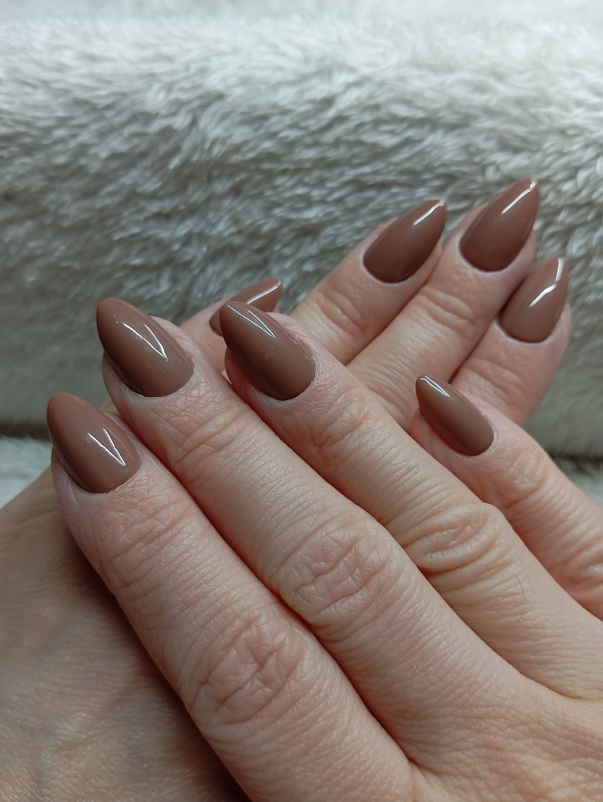 Press-on nails faites main Reims - Latte - Glowx Nails