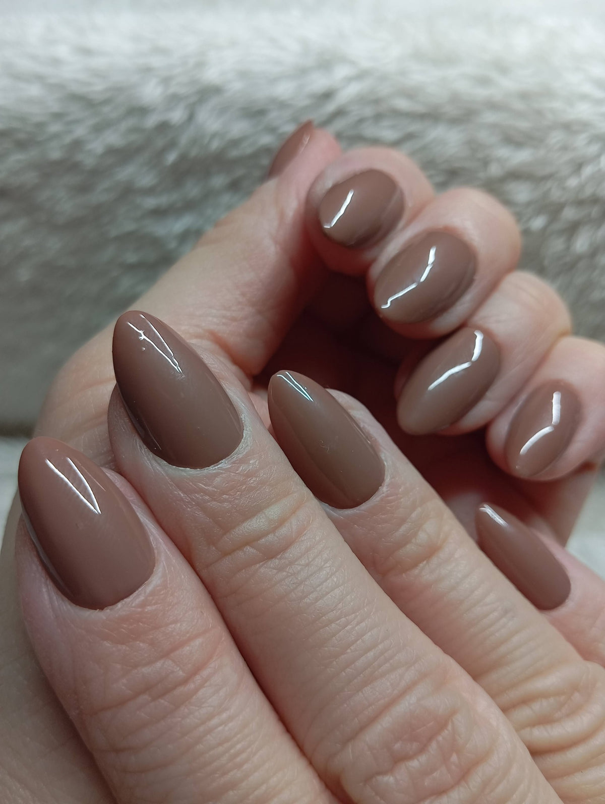 Press-on nails faites main Reims - Latte - Glowx Nails