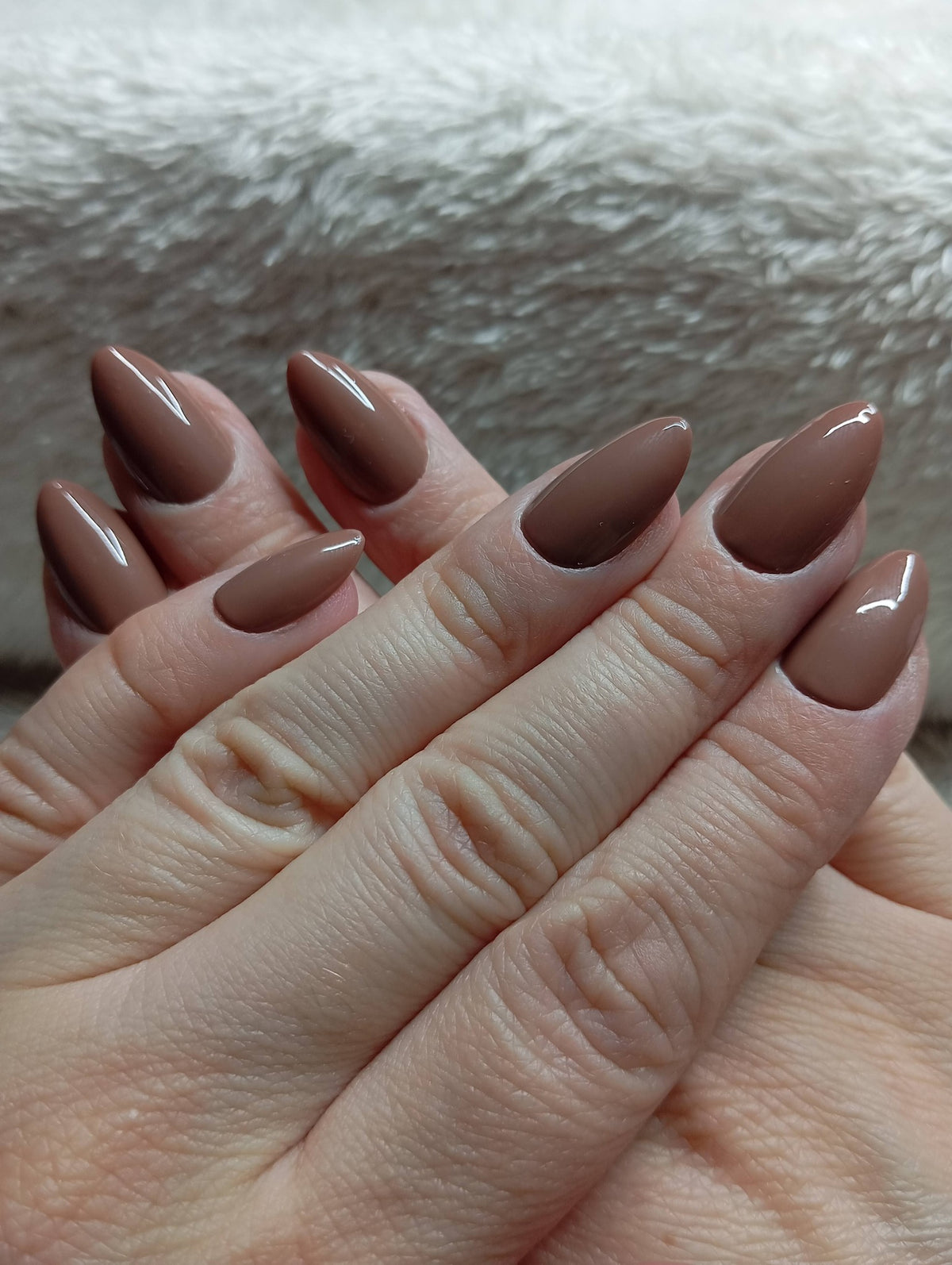 Press-on nails faites main Reims - Latte - Glowx Nails