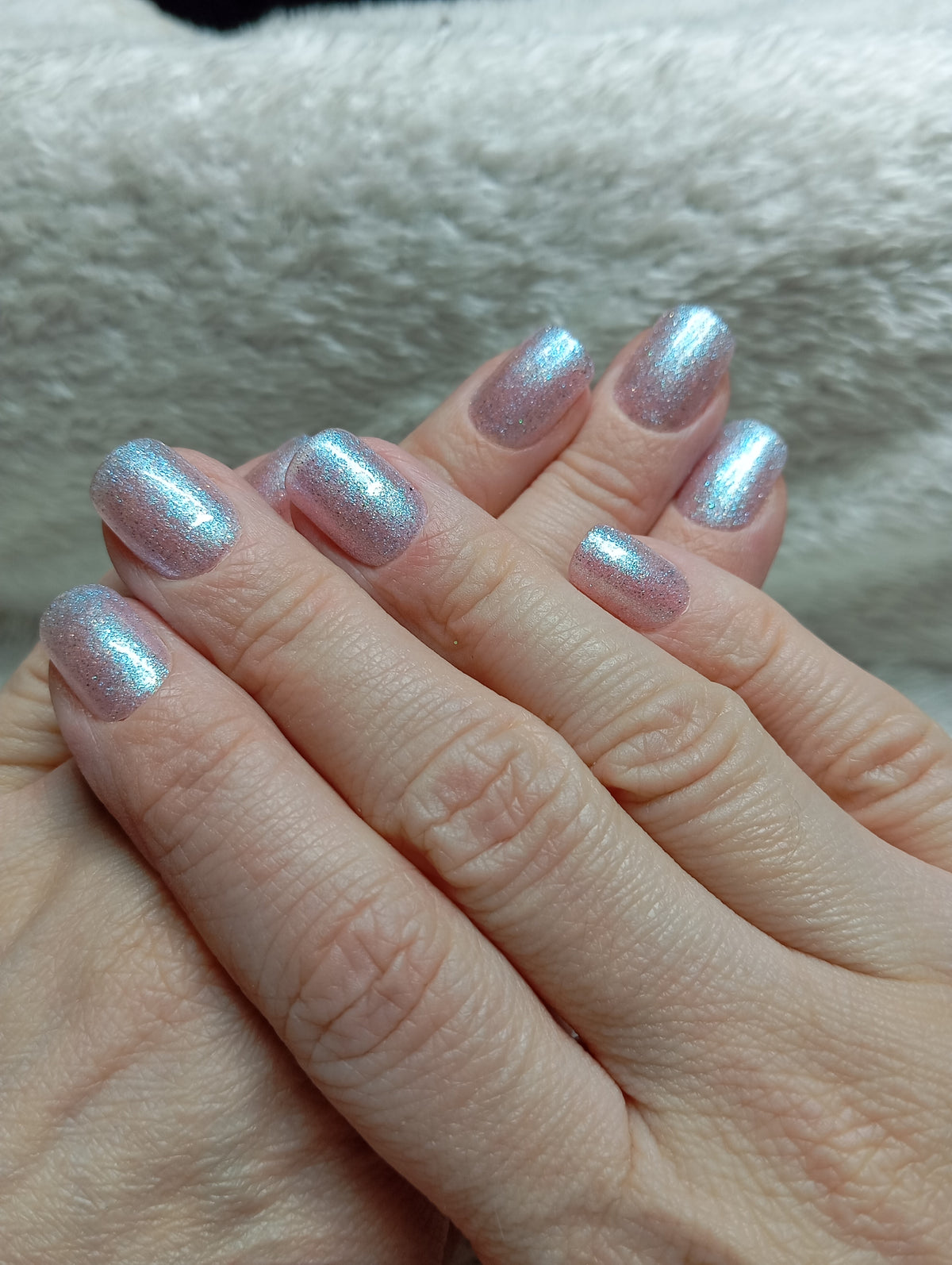 Press-on nails faites main Reims - Aurore Rosée - Glowx Nails