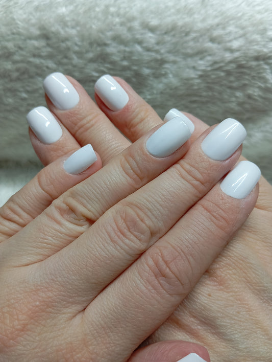 Press-on nails faites main Reims - Blanc Pur - Glowx Nails