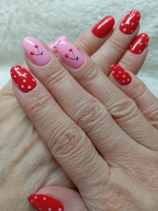 Cherry Love – Press-on nails cerises